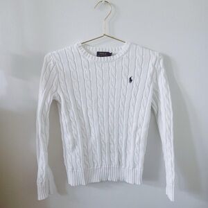 Polo by Ralph Lauren Women's Classic White Cable Knit Sweater